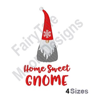 Home Sweet Gnome - Machine Embroidery Design, Tomte Nisse Gnome Embroidery, Fairy Tale Gnome Pattern, Xmas Gnome Design, Garden Gnome Design