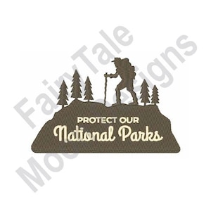 National Parks - Machine Embroidery Design, Forest Trail Hiker Embroidery Design, National Park Logo Embroidery Pattern, Hiking Design