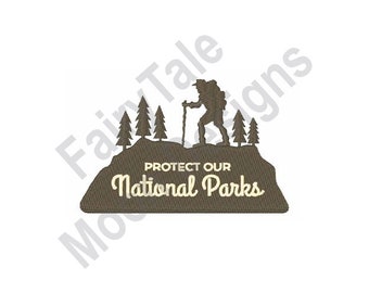 National Parks - Machine Embroidery Design, Forest Trail Hiker Embroidery Design, National Park Logo Embroidery Pattern, Hiking Design