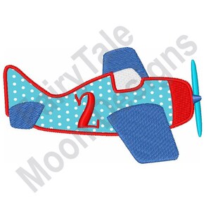 APPLIQUE Toy Plane - Machine Embroidery Design, Baby Child Second Birthday Applique Pattern, Kid&#39;s Toy Airplane, 2nd Birthday Embroidery