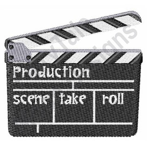 Film Clapper - Machine Embroidery Design, Clapperboard Embroidery Pattern, Slapperboard Embroidery Design, Filmmaking Embroidery Design