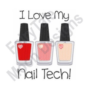 Nail Tech - Machine Embroidery Design, Nail Polish Embroidery Pattern, Nail Enamel Design, Manicure Embroidery Design