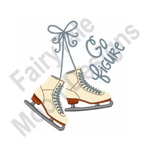 Go Figure - Machine Embroidery Design, Ice Skating Embroidery Pattern, Ice Skates Design, Figure Skates Pattern, Figure Skating Design