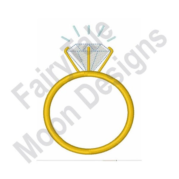 Engagement Ring - Machine Embroidery Design, Diamond Ring Embroidery Pattern