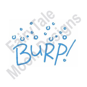 Burp - Machine Embroidery Design, Newborn Baby Child Burp Embroidery Pattern, Bubbles Embroidery Design