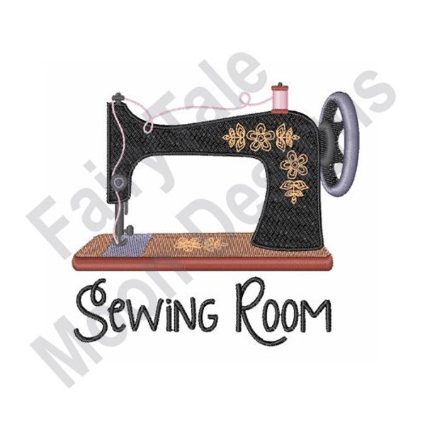 Sewing Room - Machine Embroidery Design, Vintage Sewing Machine Embroidery Pattern, Treadle Sewing Machine Design, Old School Sewing Machine