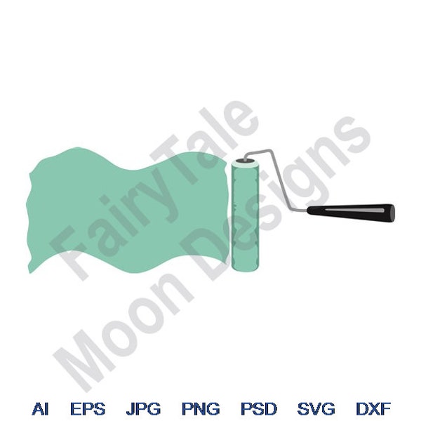 Paint Roller - Svg, Dxf, Eps, Png, Jpg, Vector Art, Clipart, Cut File, Paint Roller Brush Svg, Painting Tool Svg, Painting Supply Svg