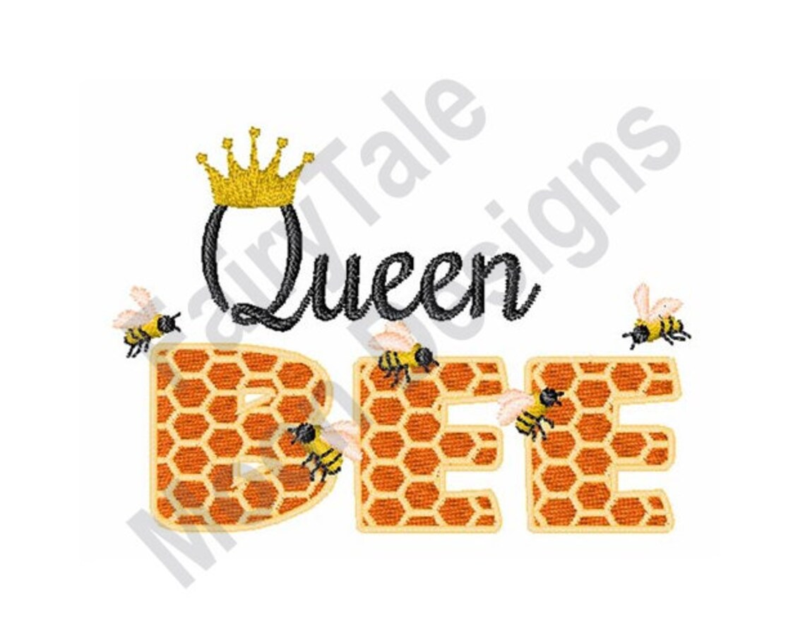 Queen Bee Machine Embroidery Design Honeybees Embroidery Etsy