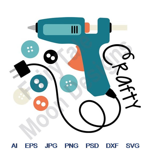 Pistolet à colle - Svg, Dxf, Eps, Png, Jpg, Art vectoriel, Clipart, fichier coupé, Svg pour pistolet à colle chaude, notions de couture Svg, Crafty Svg, fichier coupé pour pistolet à colle