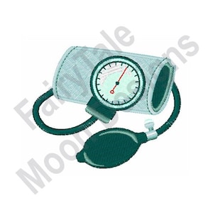 Blood Pressure Cuff - Machine Embroidery Design, Blood Pressure Gauge Embroidery Pattern, Medical Instrument Embroidery, Physician Tool