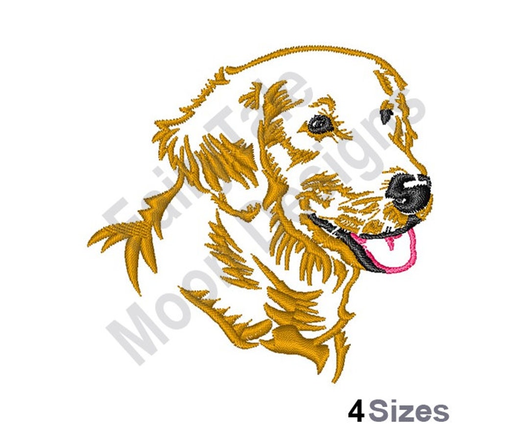 Golden Retriever - Machine Embroidery Design, Golden Retriever Outline ...