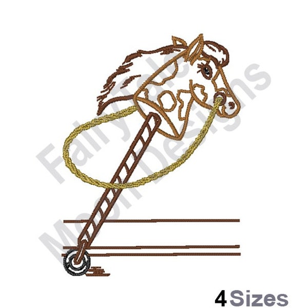 Stick Horse Outline - Machine Embroidery Design, Toy Horse Outline Embroidery Pattern, Hobby Horse Embroidery Design