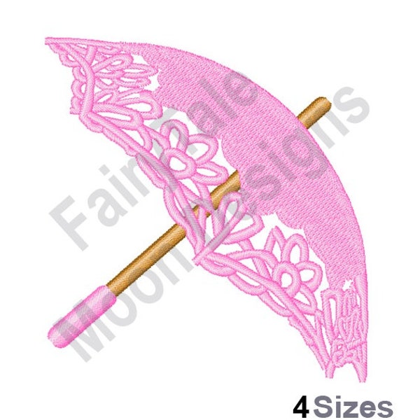 Parasol - Machine Embroidery Design, Pink Lace Parasol Embroidery Pattern, Fashion Women’s Umbrella Embroidery Design