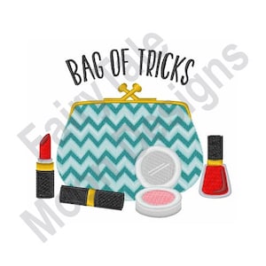 Bolsa de Trucos - Diseño de Bordado a Máquina, Patrón de Bordado para Neceser de Maquillaje para Mujer, Bordado para Neceser de Maquillaje, Diseño de Neceser para Mujer