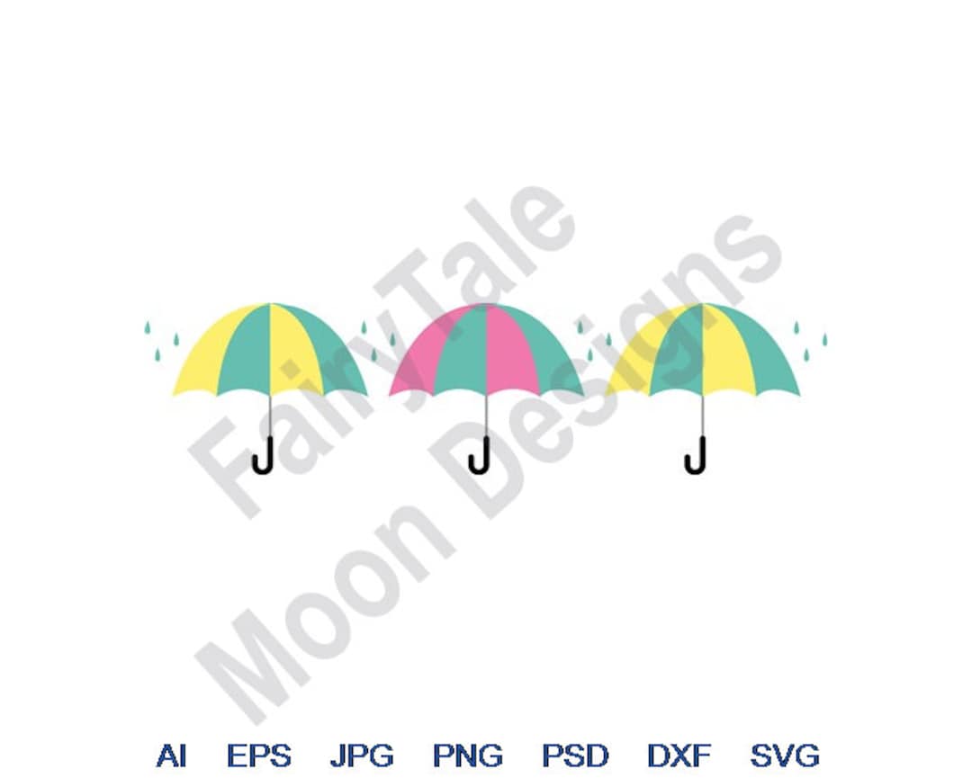 Umbrella Border Svg, Dxf, Eps, Png, Jpg, Vector Art, Clipart, Cut File, Rain Umbrellas Svg