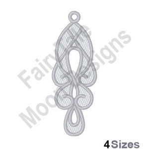 FSL Earring - Machine Embroidery Design, Freestanding Lace Earring Embroidery Pattern, Free Standing Lace Ornament Embroidery Design