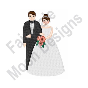 Bride & Groom - Machine Embroidery Design, Wedding Embroidery Pattern, Bridal Embroidery Design, Married Couple Design, Mr and Mrs Pattern
