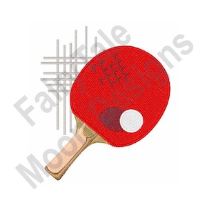 Ping Pong Paddle - Machine Embroidery Design, Table Tennis Racket Embroidery Pattern, Ping Pong Ball Embroidery, Table Tennis Bat Design
