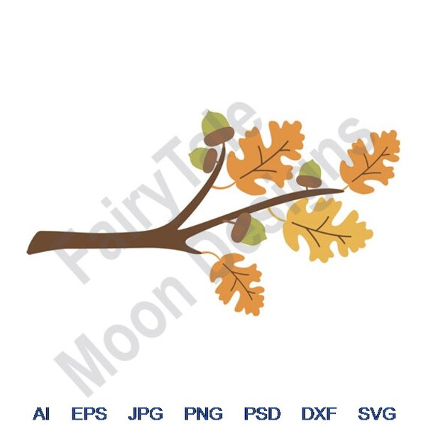 Oak Tree Branch Dxf - Etsy