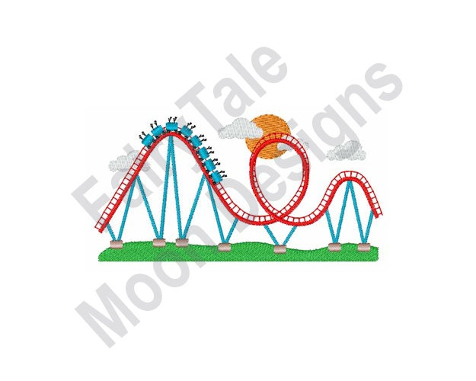 Roller Coaster Machine Embroidery Design Amusement Ride Etsy UK