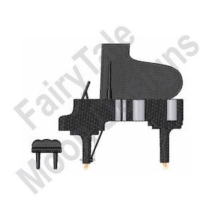 Piano à queue - motif de broderie Machine, motif de broderie instrument de musique, motif de broderie piano, motif de broderie musique