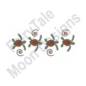 Sea Turtle Border - Machine Embroidery Design, Sea Turtles Embroidery Pattern, Baby Turtles Design, Nautical Border Embroidery Design