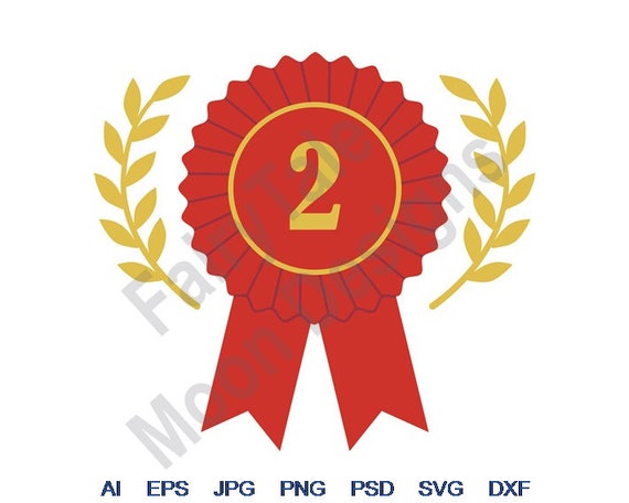 Second Place Ribbon Svg, Dxf, Eps, Png, Jpg, Vector Art, Clipart, Cut File,  Red Ribbon Svg, Laurel Wreath Svg, 2nd Place Award Svg - Etsy