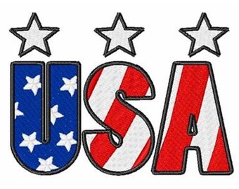USA Flag - Machine Embroidery Design, Patriotic Stars Embroidery Pattern, American Flag Embroidery Design, July 4th Embroidery Design