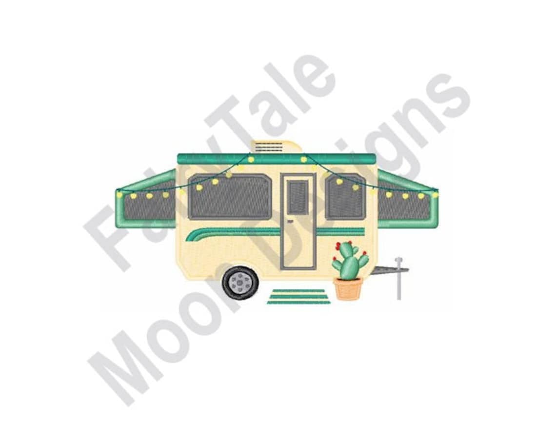 Pop up Camper Machine Embroidery Design Travel Trailer Etsy