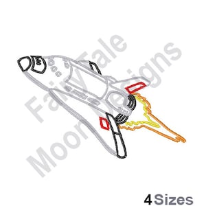 May include: A white space shuttle with red and orange flames coming out of the back. The shuttle is flying upwards.