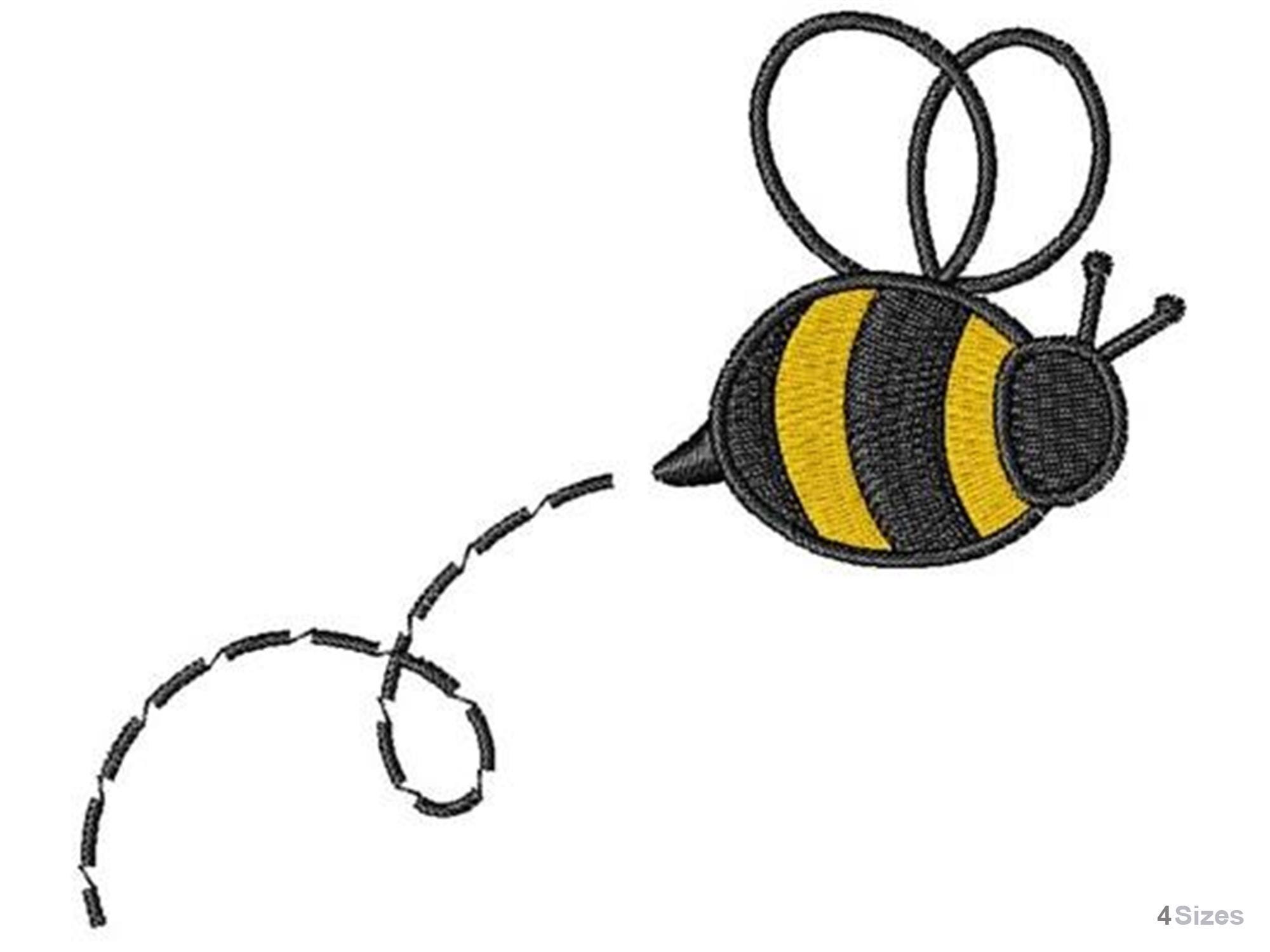 Flying Honey Bee - Machine Embroidery Design - 4 Sizes, Spring Bee ...