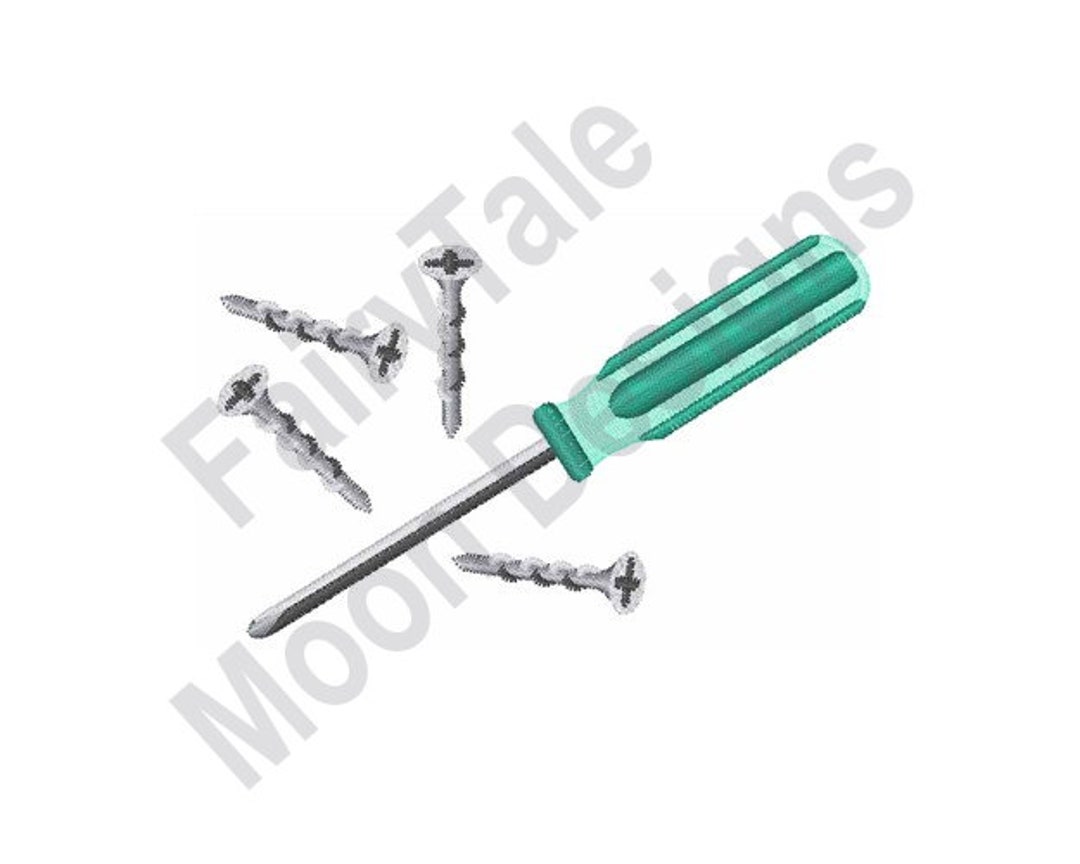 Screwdriver & Screws Machine Embroidery Design, Mechanic Tool Embroidery Pattern, Wood Screws