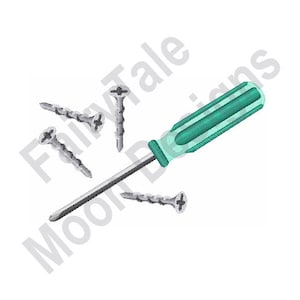 Screwdriver & Screws - Machine Embroidery Design, Mechanic Tool Embroidery Pattern, Wood Screws Embroidery Design