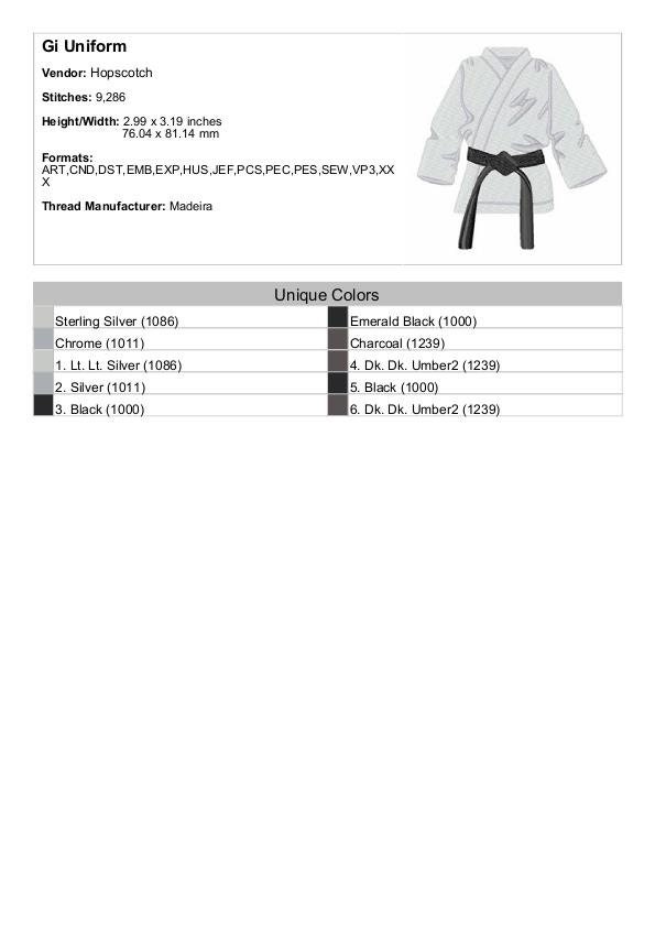 Karategi Uniform Machine Embroidery Design Karate Uniform Etsy