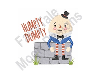 Humpty Dumpty - Machine Embroidery Design, Nursery Rhyme Embroidery Pattern, Humpty Dumpty Sat On A Wall Embroidery, Sitting On A Wall
