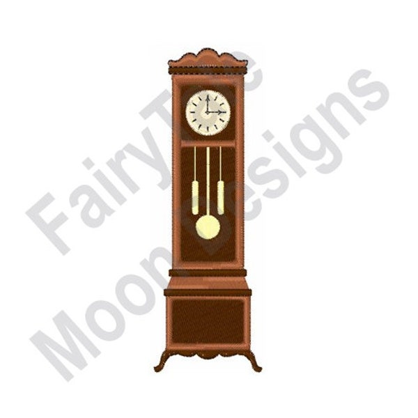 Antique Clock - Machine Embroidery Design, Grandfather Clock Embroidery Pattern, Vintage Clock Embroidery Design