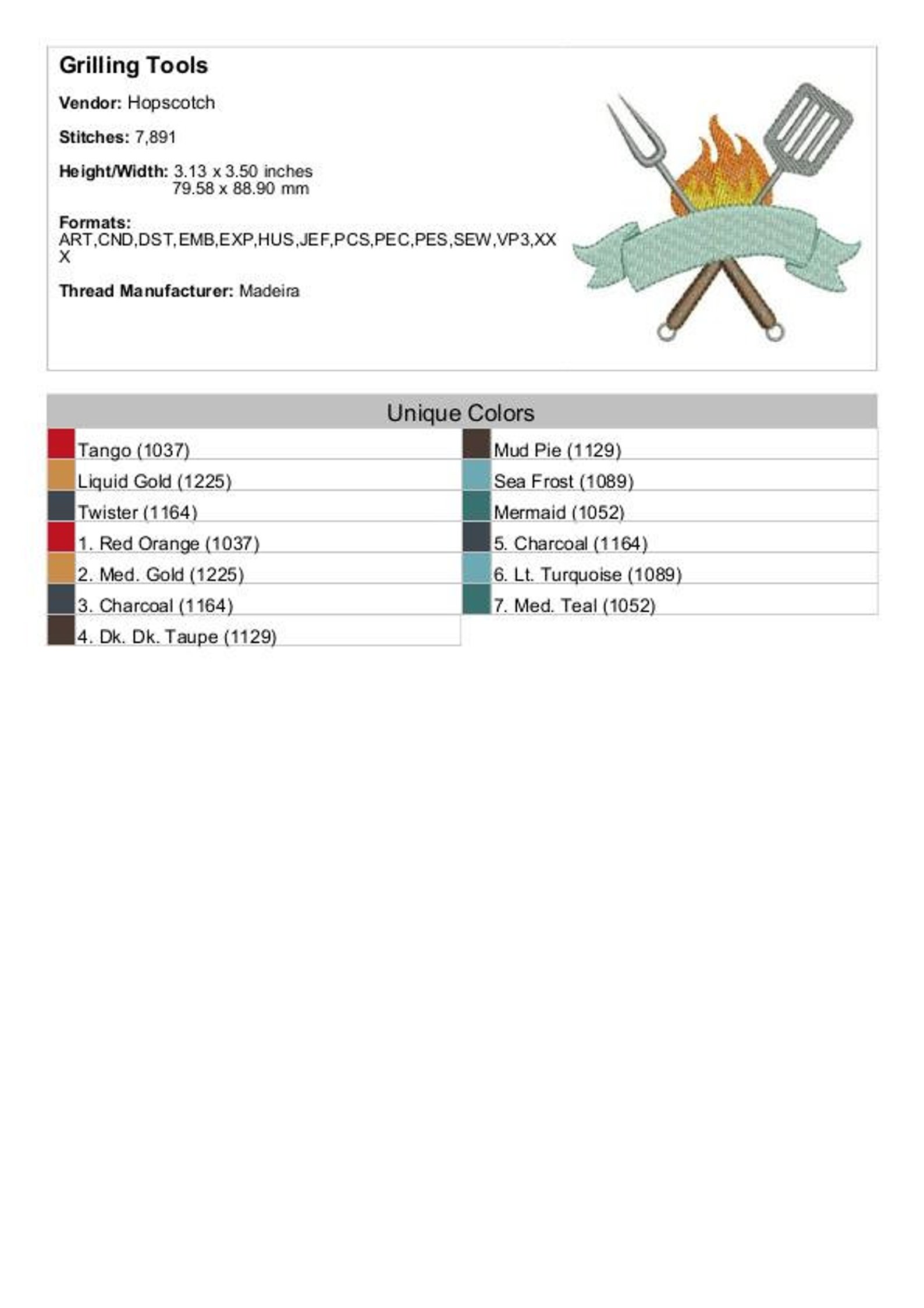 Grilling Tools Machine Embroidery Design Grilling Spatula Etsy