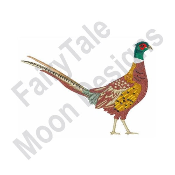 Ring-Necked Pheasant - Machine Embroidery Design, Common Pheasant Male Embroidery Pattern, Bird Embroidery Design