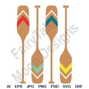 Rowing Oars - Svg, Dxf, Eps, Png, Jpg, Vector Art, Clipart, Cut File, Boat Oars Svg, Kayak Paddles Svg, Canoe Oars Svg, Wooden Oars Svg