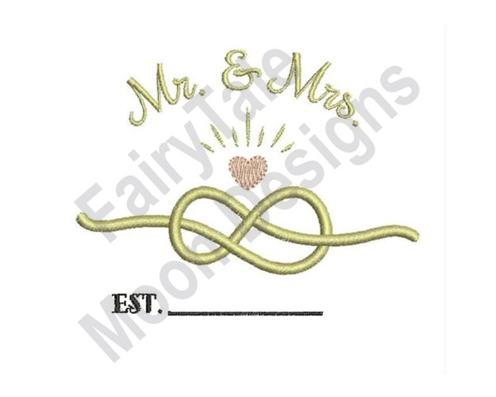 Mr & Mrs Knot Machine Embroidery Design Tie the Knot Etsy