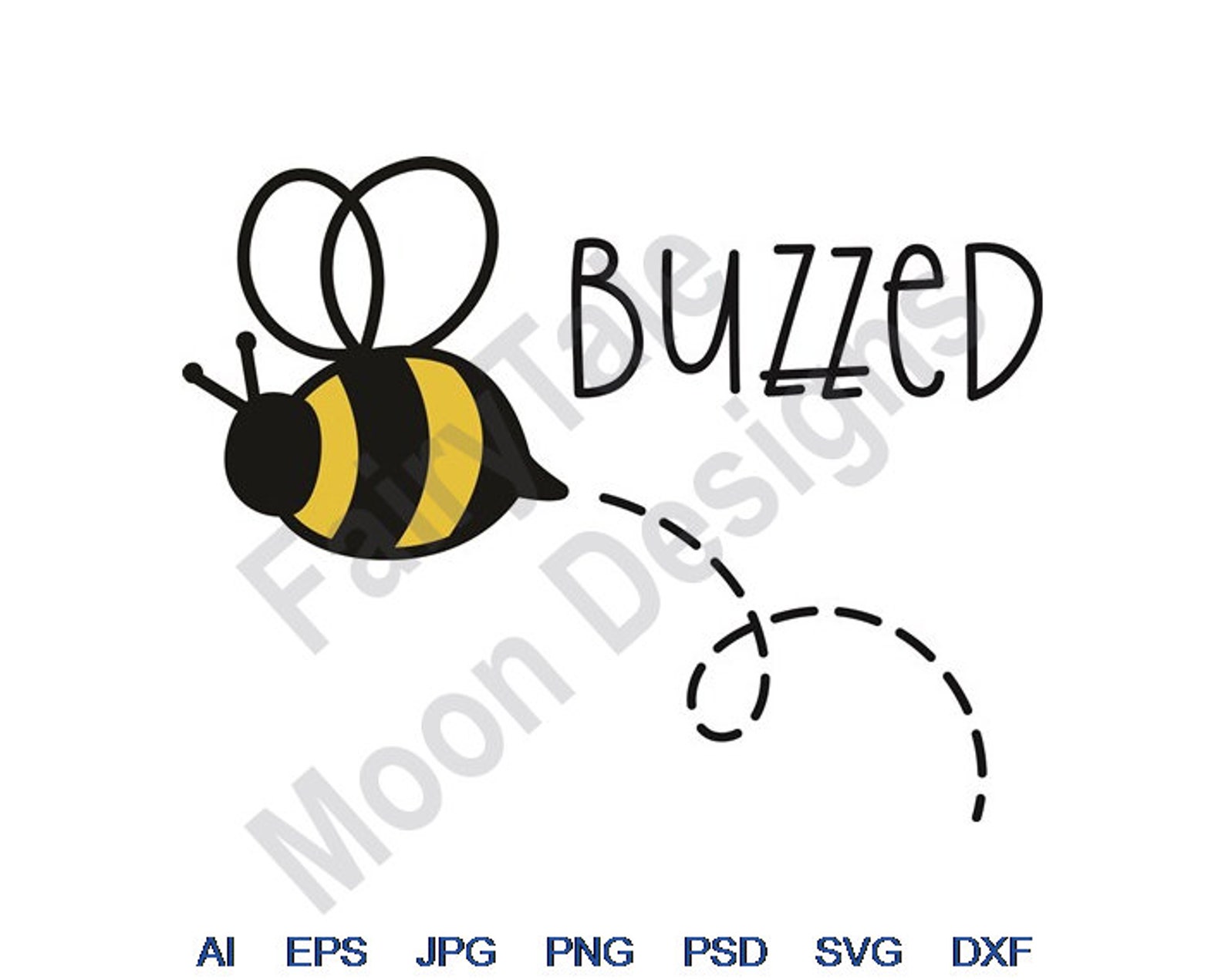 Buzzed Bee Svg Dxf Eps Png Jpg Vector Art Clipart Cut - Etsy