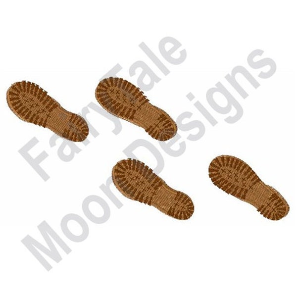 Boot Tracks - Machine Embroidery Design, Footprint Tracks Embroidery Pattern, Hiker Boot Tracks Embroidery, Hiking Boots Design