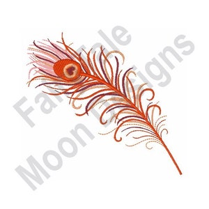 Peacock Feather - Machine Embroidery Design, Bird Feather Embroidery Pattern, Peacock Eyed Feather Embroidery Design