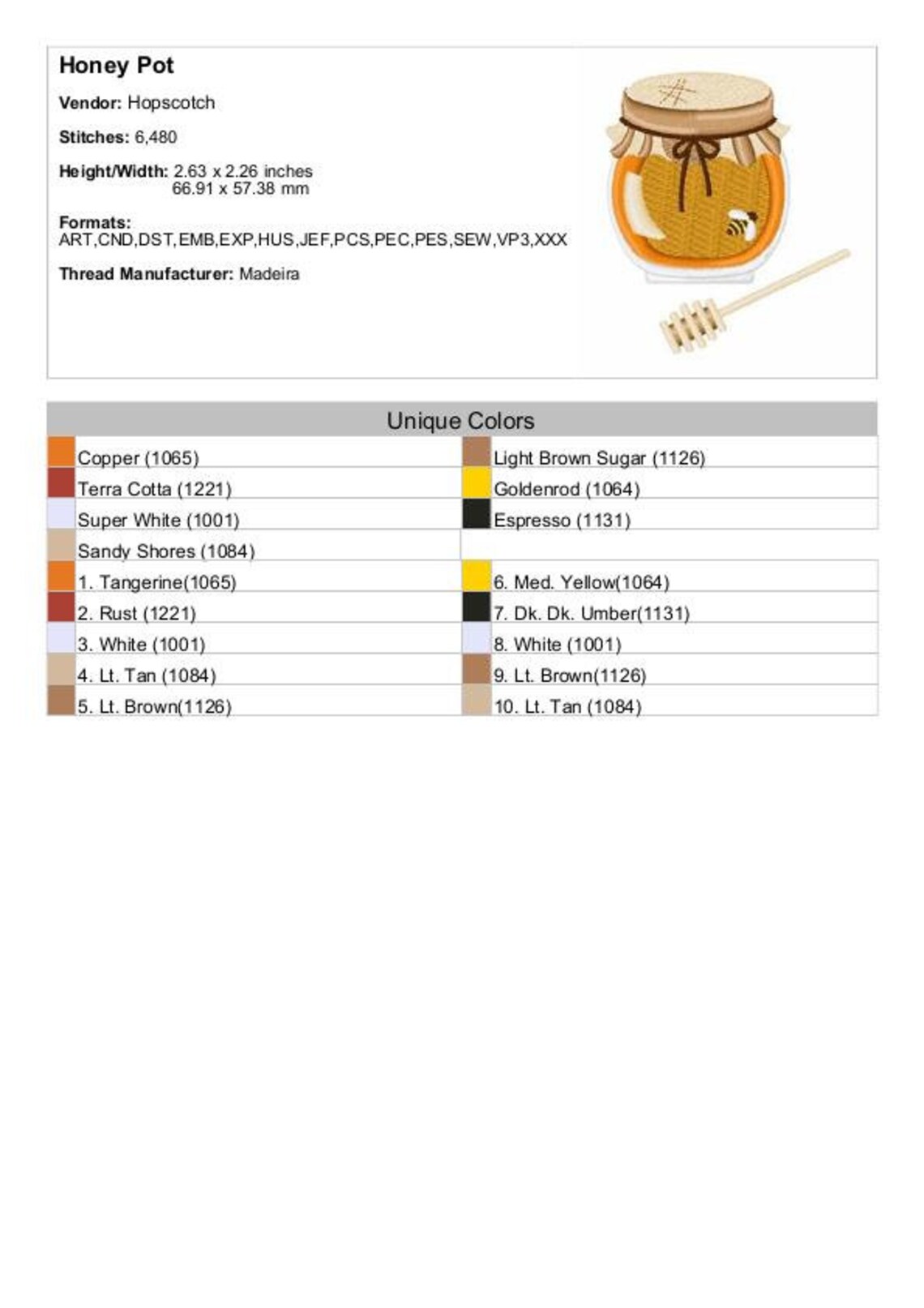 Honey Pot Machine Embroidery Design Honey Pot Embroidery Etsy