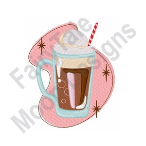 Root Beer Float - Machine Embroidery Design, Ice Cream Float Embroidery Pattern, Ice Cream Soda Embroidery Design