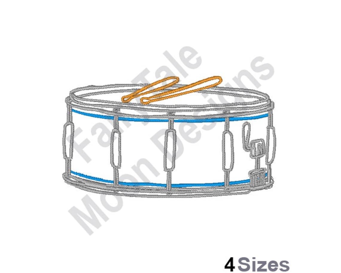 Snare Drum Machine Embroidery Design Side Drum Outline Etsy
