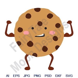 Cookie - Svg, Dxf, Eps, Png, Jpg, Vector Art, Clipart, Cut File, Chocolate Chip Cookie, Kawaii Cookie Svg, Tough Cookie, Sweet Dessert Svg