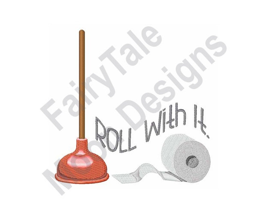 Roll With It Machine Embroidery Design Toilet Paper Design Etsy