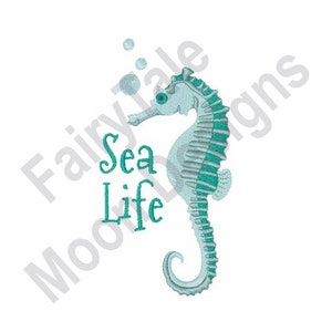 Sea Life - Machine Embroidery Design, Seahorse Embroidery Pattern, Marine Fish Embroidery Design, Sea Horse Embroidery Design