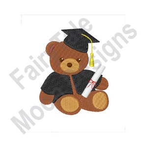 Graduation Teddy Bear - Machine Embroidery Design, School Graduate Embroidery Pattern, Teddy Bear Embroidery Design, Baby Bear Embroidery